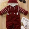 Velour Baby Winter Romper with Hoodie