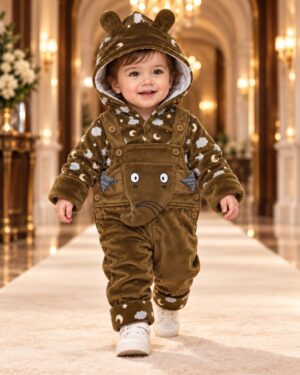 moon & cloud - brown Moon & Clouds Elephant Duffle Romper